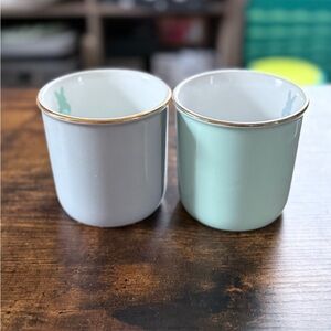 David’s Tea Elegant Gold-Rimmed Ceramic Cups - Set of 2